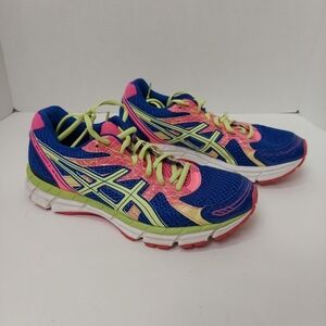 ASICS GEL-Excite 2 T473N Women’s 8.5 Running Athletic Shoes Blue Pink Green Neon